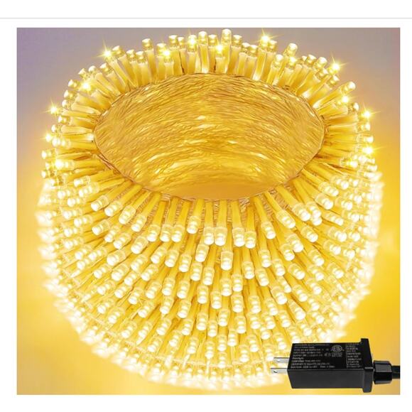 180FT 500 LED Lights Warm White 8 Modes Led Twinkle Fairy Light Plug in - Picture 1 of 8